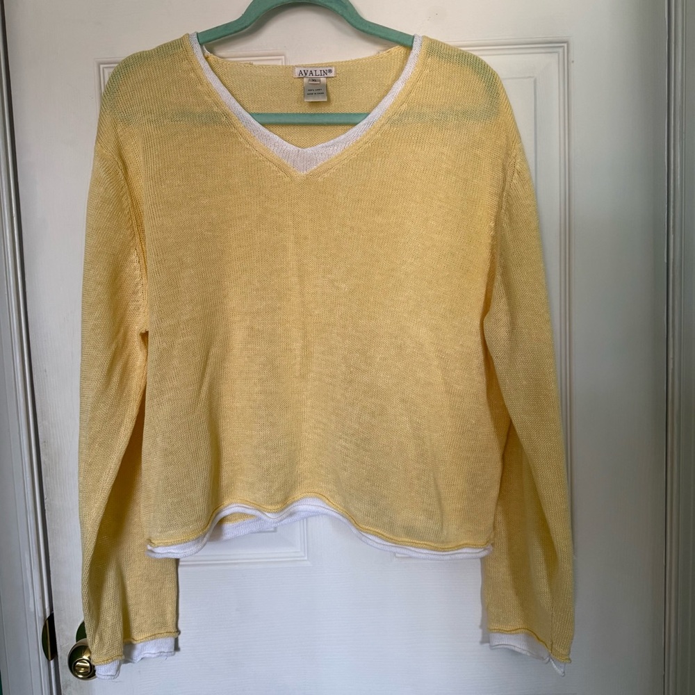 Avalin 100% Yellow Linen Sweater